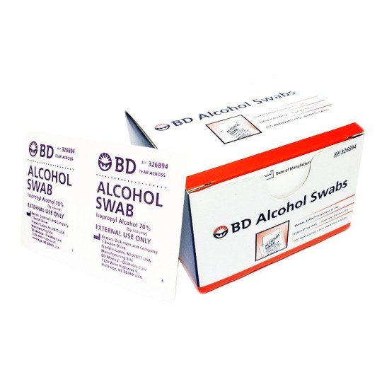 100 (Hundred) Alcohol pre-injection swabs