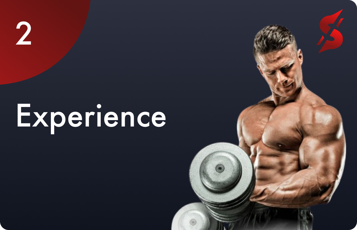 Experienced athlete with massive muscles