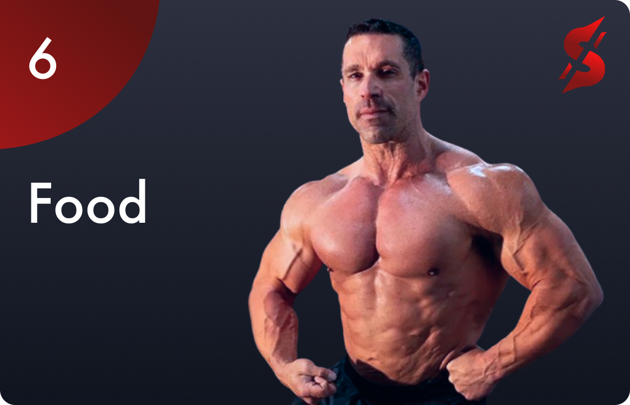Greg Doucette that is infamous for promoting his anabolic cook book with food for bodybuilders